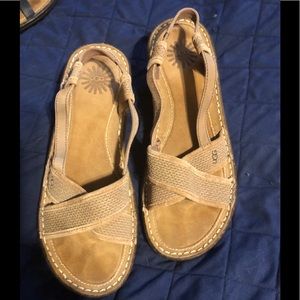 Ugg Australia Maley tan wedge sandals